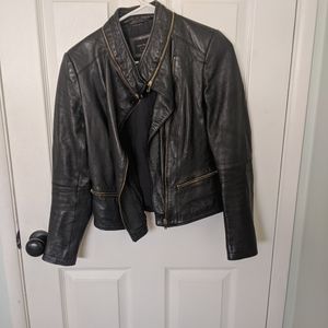 Zara faux leather jacket with gold hardware